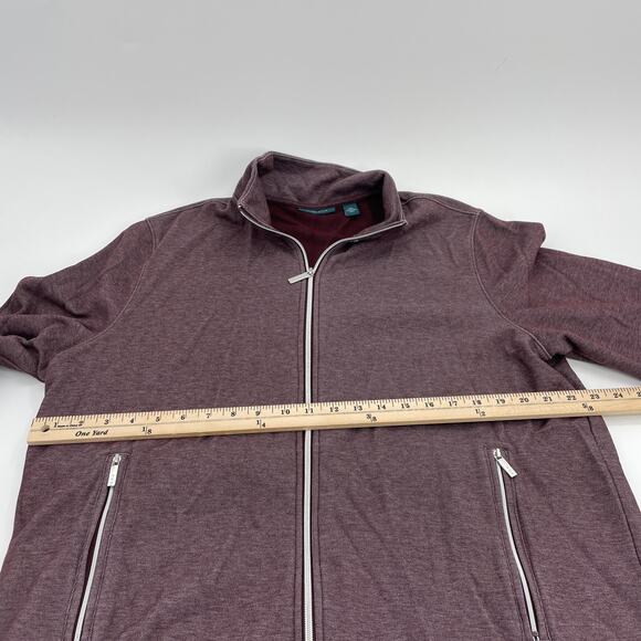 PERRY ELLIS Mens Sweater Size XXL Lightweight Jersey Full Zip Stretch Pockets - Picture 4 of 5